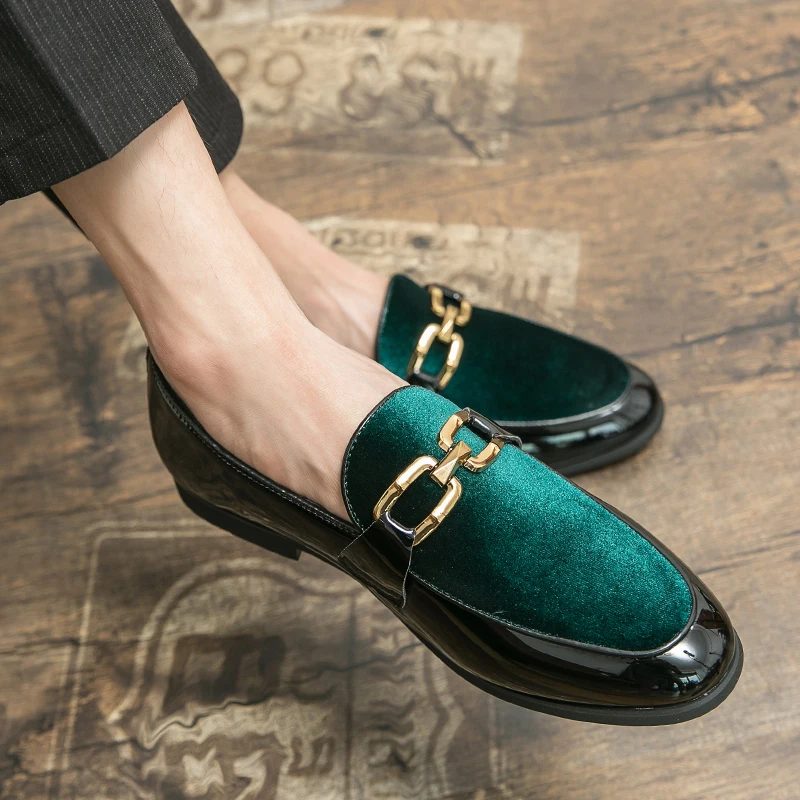 Италиански модел обувки, мъжки Сватбена мода офис обувки, благородна Модни велур, удобни мъжки официалната обувки, кожени обувки с огледално отражение
