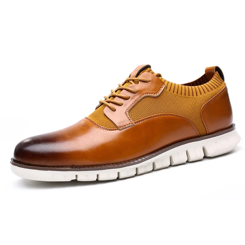 Мъжки ежедневни обувки, кожени модела обувки с дърворезба Falt Man, мъжки обувки Borgue подметка с шнур, нескользящая градинска лека мъжки обувки