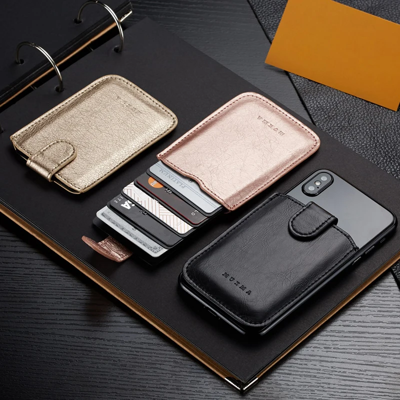 DIENQI, държач за карти, Телефон, rfid чантата си, Залепваща стикер, мобилен телефон, тънък заден джоб, мъжки смарт портфейл, минимализъм, държач за карти