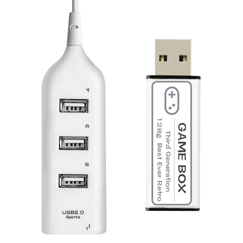 4-Портов кабелен концентратор USB2.0, игри флаш памет USB Gaming Стик за мини-конзоли PS1 T21A