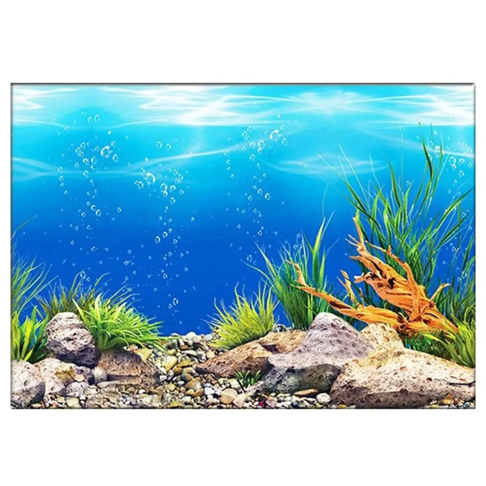3D Стикер с гледката на аквариум, плакат с фон за аквариум, двустранен фон-с океанскими растения за декорация на аквариума