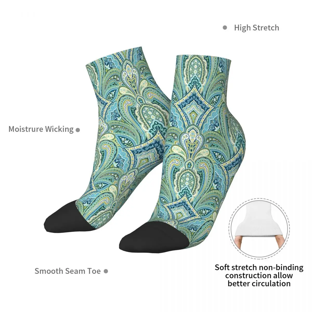 Елегантните чорапи до глезена с капки вода Paisley Babylon Мъжки и дамски зимни чорапи в стил хип-хоп
