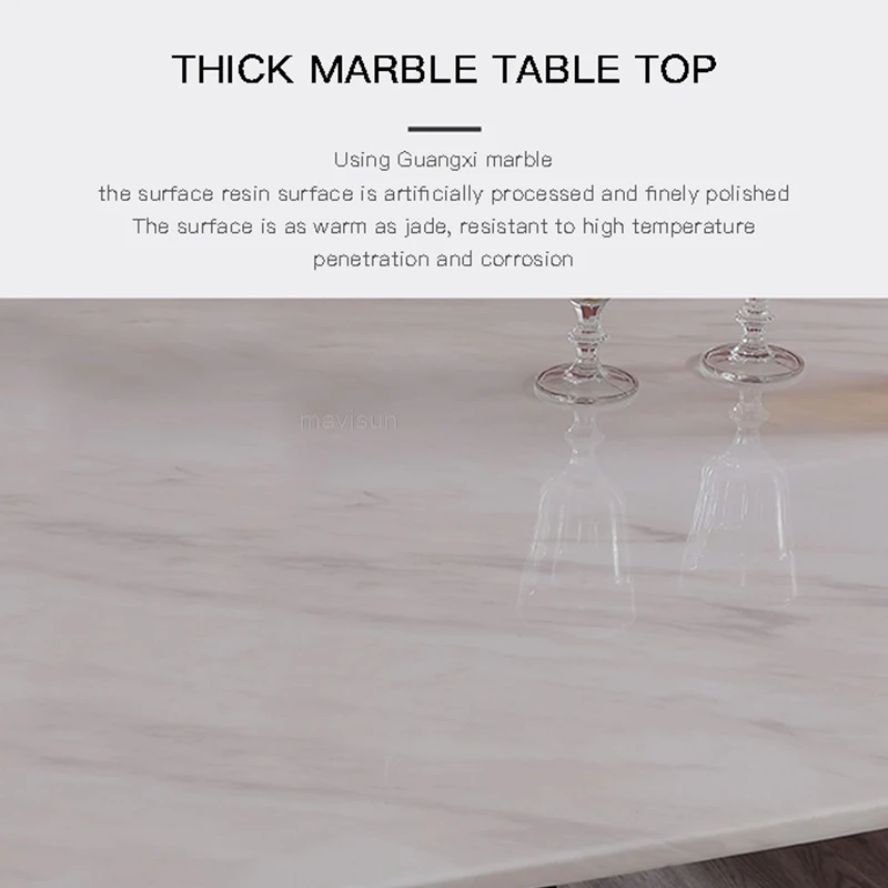 Изчистен модерен правоъгълна маса за хранене за 6 места, луксозен италиански маса в стила на рок-енд-рол, тенис на маса, определени за ресторант, кафене