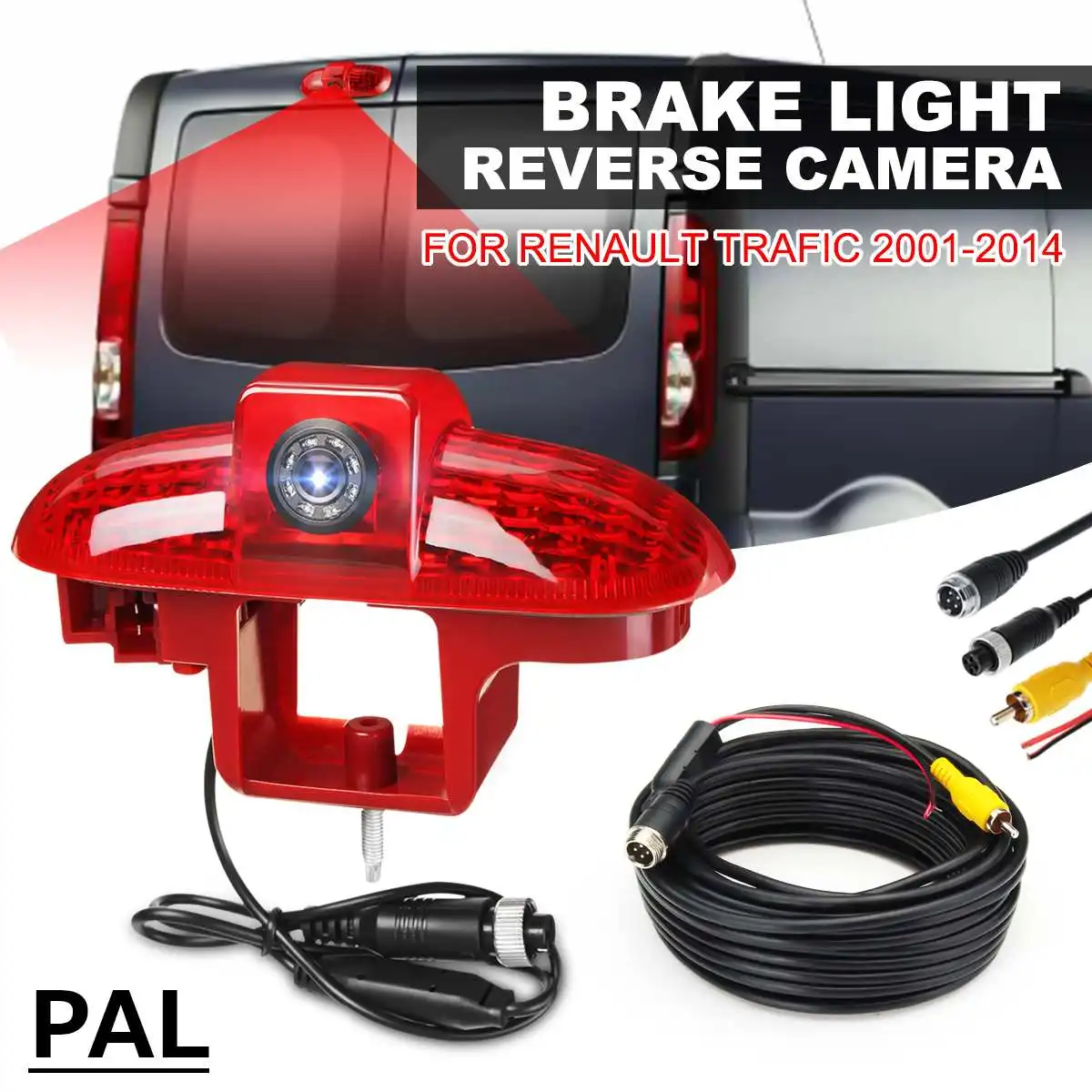 Система PAL, автомобилна камера стоп-сигнал, высокопозиционный стоп-сигнал, led камера за задно виждане за Renault Trafic 2001-2014