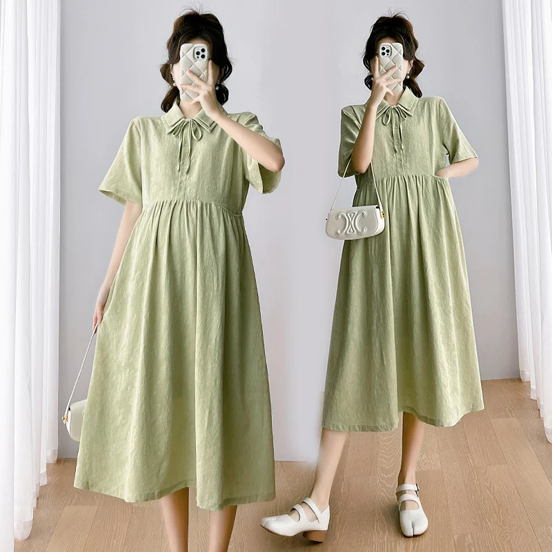 Q44156 # Корейски Дрехи за медицински сестри, свободно рокля, секси стилна лятна рокля за хранене с яка 