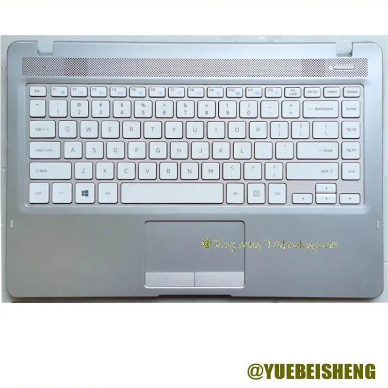 YUEBEISHENG New/Org За SAMSUNG 500R4L NP500R4L клавиатура palmest US, горната част на капака, Тъчпада, сребрист