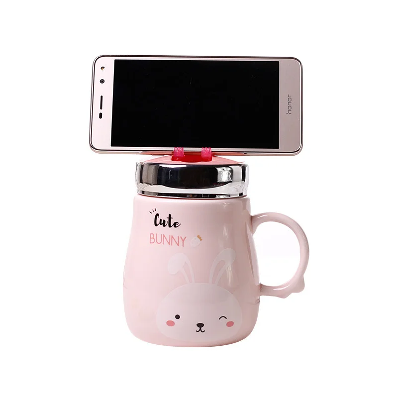 Държач за мобилен телефон, керамична чаша, скъпа мультяшная чаша с животни, креативна чаша с котка, подарък чаша