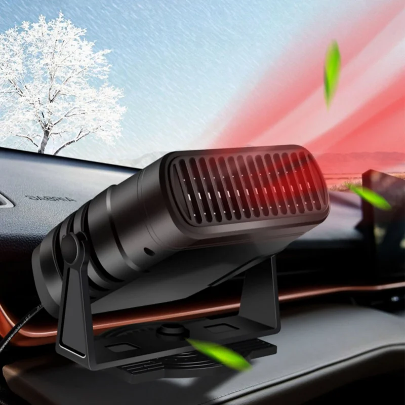 Автомобилен нагревател 2 В 1 12 В Преносим Авто охлаждащ вентилатор, въртящ се на 360 градуса, авто дефростер, Защита от замъгляване на предното стъкло, автомобилен аксесоар