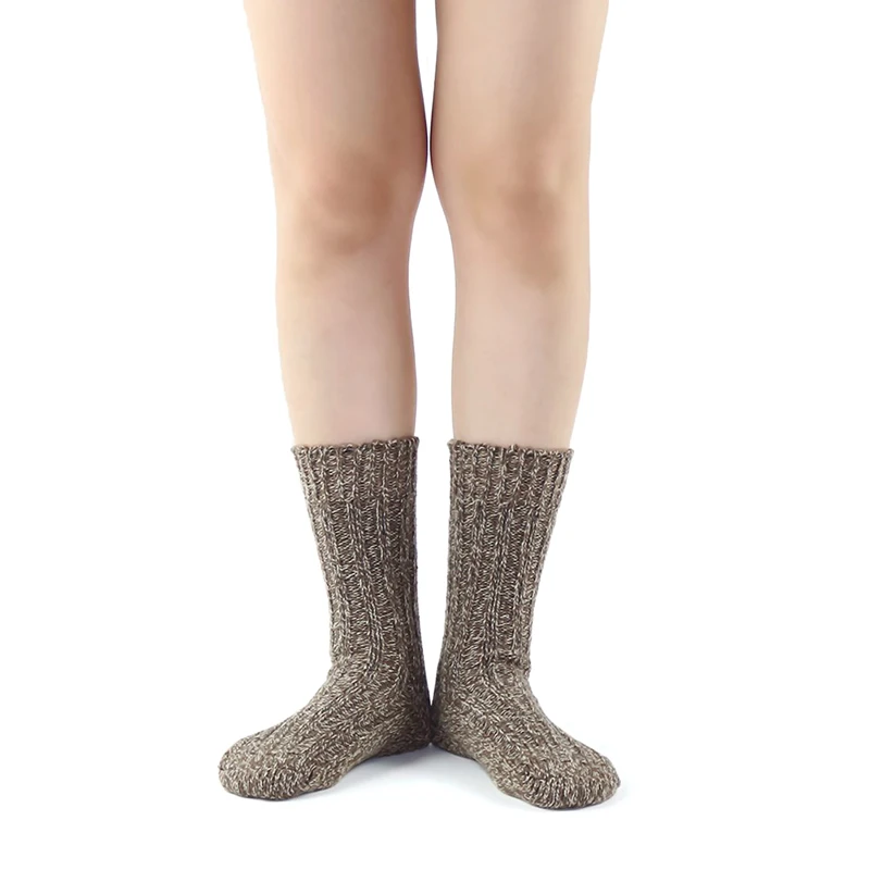 Висококачествени чорапи от мериносова вълна за мъже, супер дебели топли ежедневни меки дамски чорапи от студен сняг, зимни улични мъжки чорапи със средна дължина
