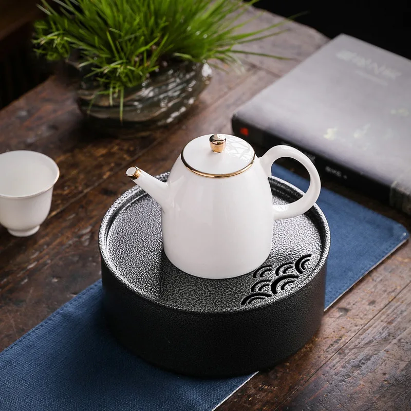 Метална саксия с чугунени рефракторни чаша Чай маса в Японски стил кунг-фу Чай За съхранение на вода, Малка Чаен поднос Глинени саксии