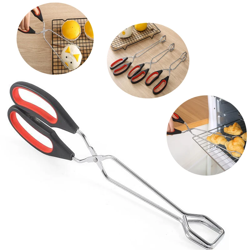 Инструменти за барбекю Клещи-ножици за барбекю, щипки за готвене на скара скоба за пържене хляб с дълга дръжка, кухненски щипки За печене, БАРБЕКЮ,