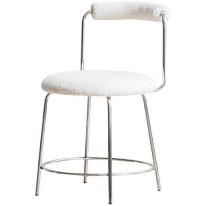 Модерни трапезни столове от ковано желязо от овча вълна за ресторант, лесно сгъване на обедната стола, луксозна индивидуално стол за тоалетка масичка в спалнята
