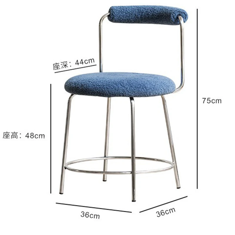 Модерни трапезни столове от ковано желязо от овча вълна за ресторант, лесно сгъване на обедната стола, луксозна индивидуално стол за тоалетка масичка в спалнята