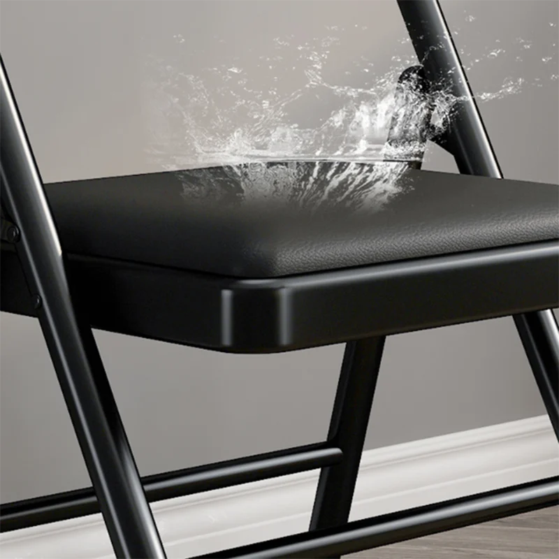 Модерни Черни трапезни столове за дневна, Удобни Сгъваеми външни столове за чакане, ергономичен дизайн и градински аксесоари за дома