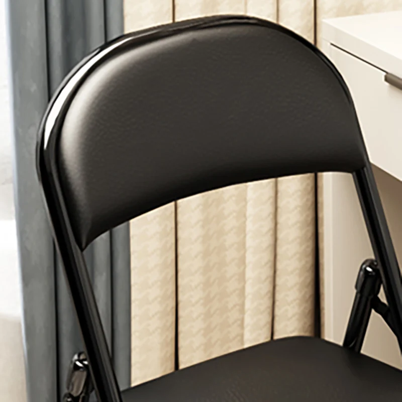 Модерни Черни трапезни столове за дневна, Удобни Сгъваеми външни столове за чакане, ергономичен дизайн и градински аксесоари за дома