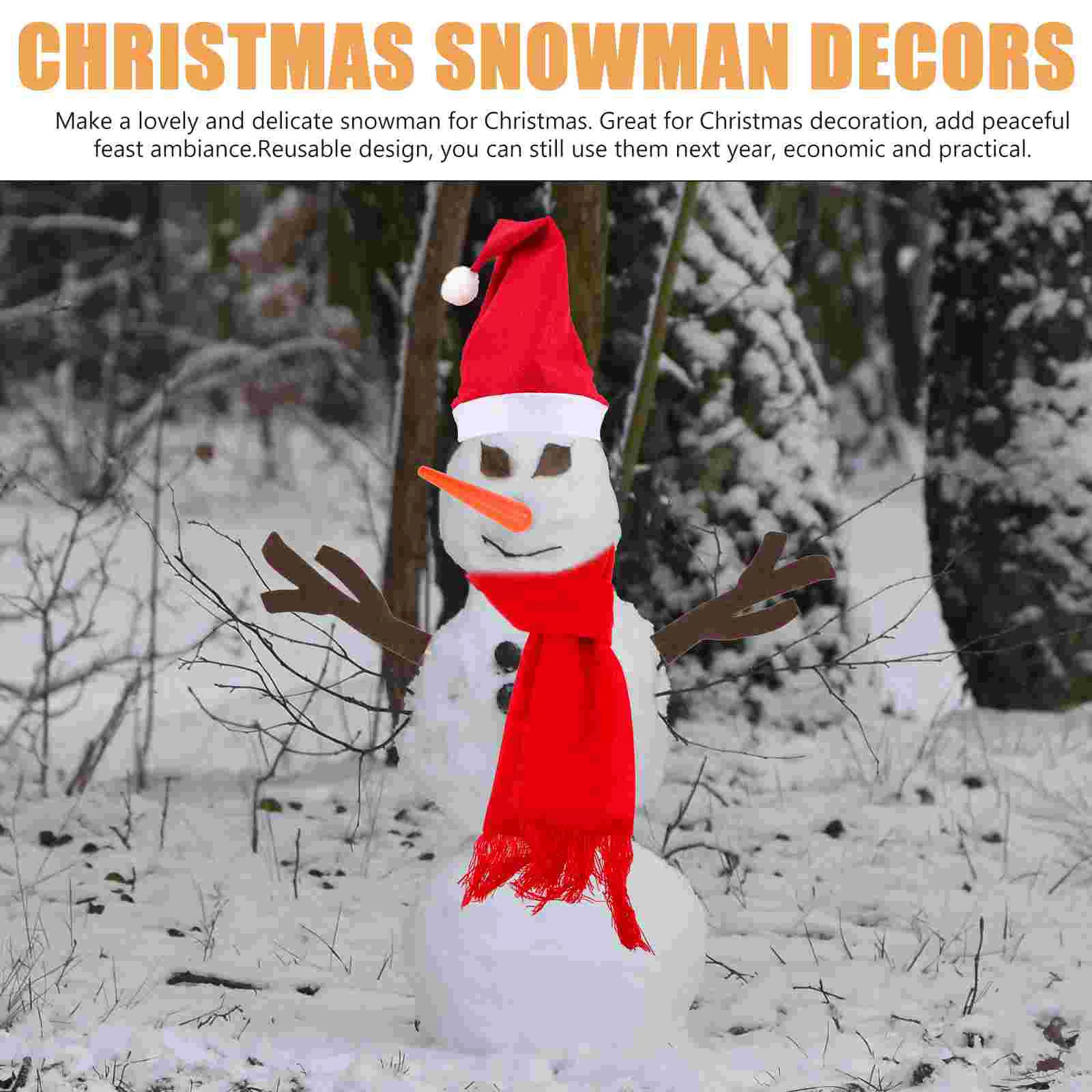 1 Комплект коледен реквизит, Снежен човек, подпори за преобличане със собствените си ръце, Коледен костюм за преобличане снежен човек