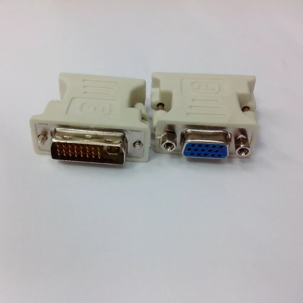 50 бр адаптер DVI 24 + 5 до VGA конектор за свързване на два монитора, кабел конвертор VGA към DVI, преходен конектор