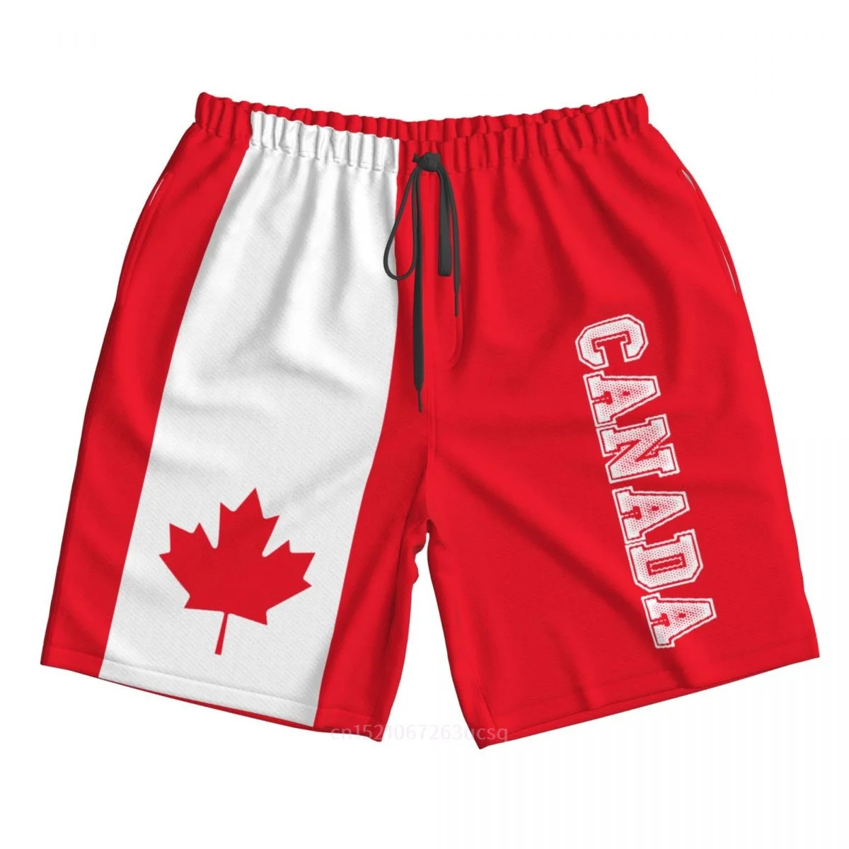 2023 Годишният полиестер, Флаг на страната Канада, мъжки Плажни шорти с 3D принтом, летни Панталони за джогинг с джобове