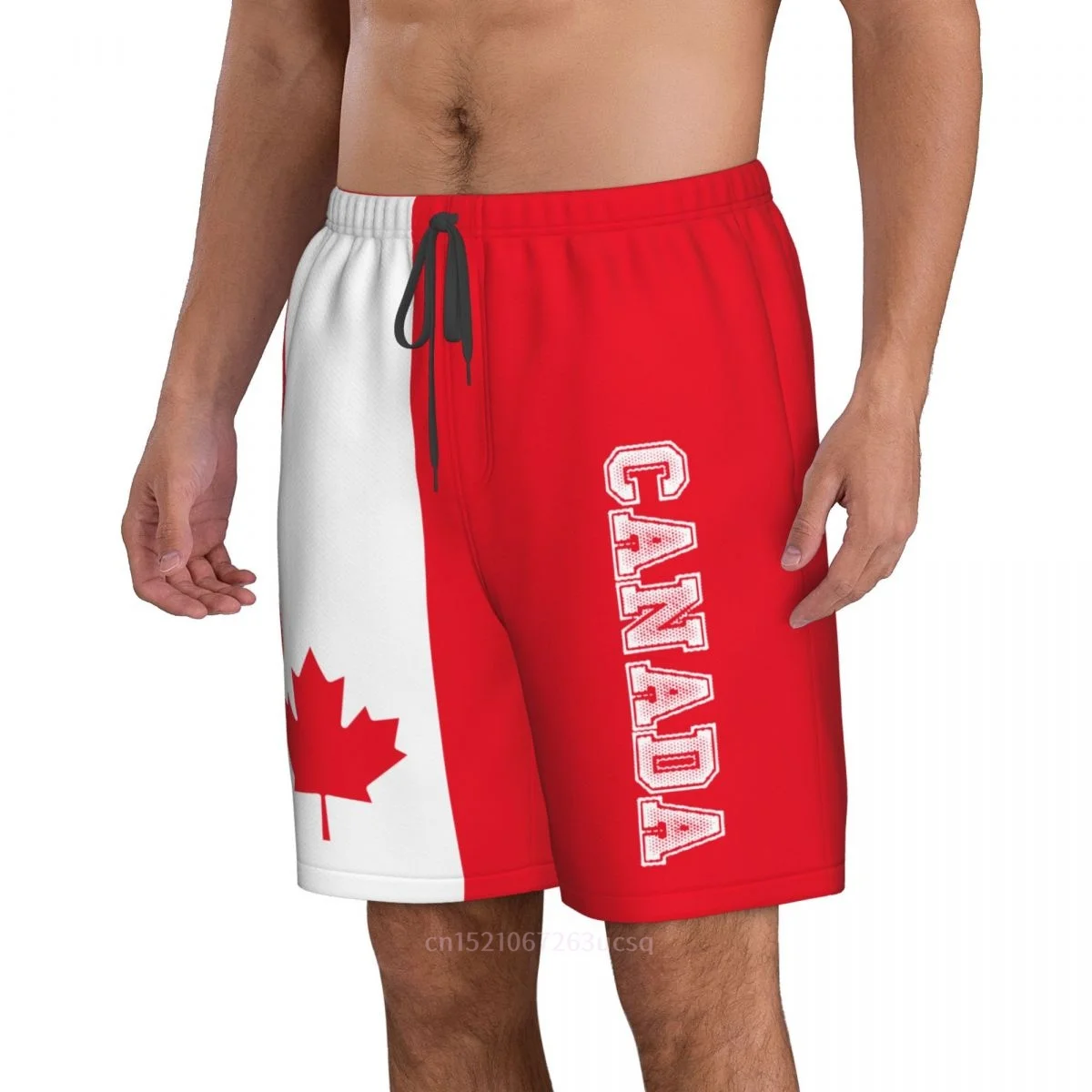 2023 Годишният полиестер, Флаг на страната Канада, мъжки Плажни шорти с 3D принтом, летни Панталони за джогинг с джобове