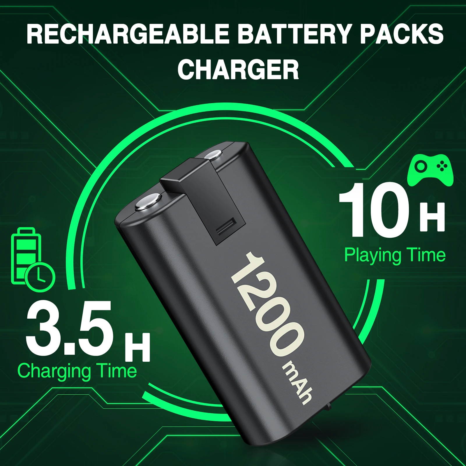 4шт Акумулаторни батерии с капацитет от 1200 ман за зарядно устройство xbox one/xbox one x/xbox one s/xbox series x/xbox серия s