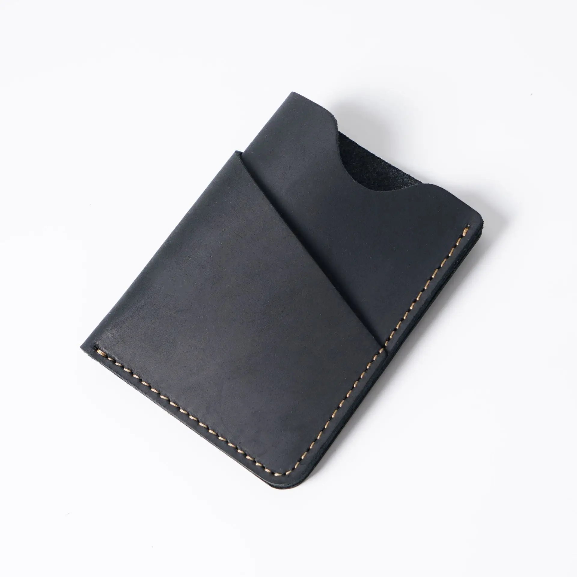 Ултратънък държач за карти от естествена телешка кожа в стил Ins, модерен мини-кратък жена в чантата си, ретро калъф за кредитни карти, портфейл
