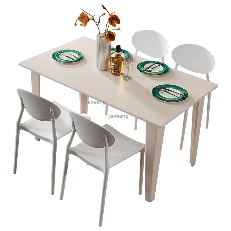 Маса за хранене от масивно дърво в скандинавски стил, леки луксозни трапезни комплекти, Home, маса за хранене и стол, Комбинирана мебел за дневна